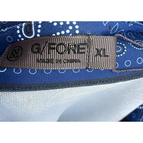 G/Fore Bandana Tech Pique Polo Shirt Men Size XL‎ Twilight Blue Golf Active NWT - Picture 5 of 8
